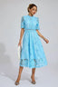 Aspen - Blue Lace Midi Dress