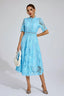 Aspen - Blue Lace Midi Dress