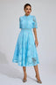 Aspen - Blue Lace Midi Dress