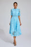 Aspen - Blue Lace Midi Dress