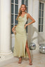 Lillia - Sage Cowl Neck Maxi Dress