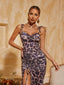 Myah - Leopard Ruched Maxi Dress